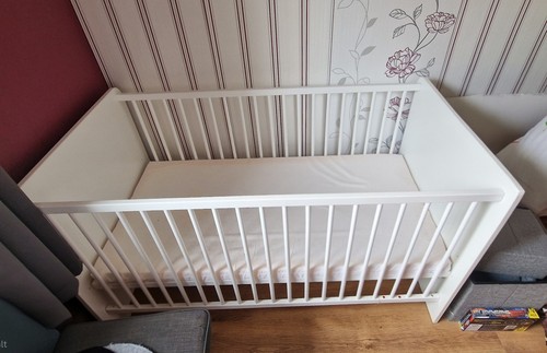 Weißes baby gitterbett - baby-gitterbett, mit